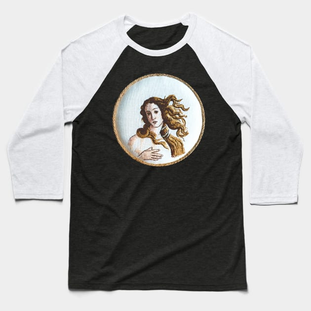 the birth of venus embroidery Sandro Botticelli Baseball T-Shirt by opptop